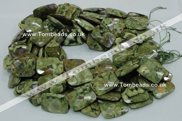 CRH82 15.5 inches 22*30mm faceted rectangle rhyolite beads wholesale