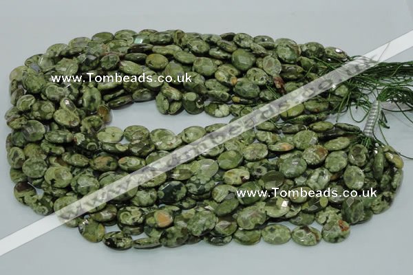 CRH89 15.5 inches 10*14mm faceted oval rhyolite beads wholesale
