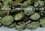 CRH90 15.5 inches 14*18mm faceted oval rhyolite beads wholesale