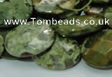 CRH92 15.5 inches 18*25mm faceted oval rhyolite beads wholesale