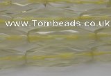 CRI03 15.5 inches 10*30mm faceted rice lemon quartz beads wholesale