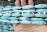 CRI111 15.5 inches 10*30mm faceted rice amazonite gemstone beads