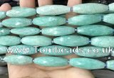 CRI120 15.5 inches 10*30mm faceted rice amazonite gemstone beads