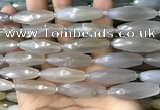 CRI136 15.5 inches 10*30mm faceted rice moonstone gemstone beads