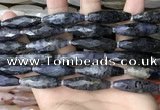 CRI152 15.5 inches 10*30mm faceted rice iolite gemstone beads