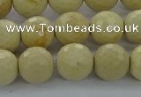 CRI215 15.5 inches 14mm faceted round riverstone beads wholesale