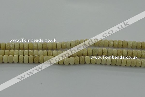 CRI221 15.5 inches 5*8mm faceted rondelle riverstone beads