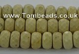 CRI222 15.5 inches 6*10mm faceted rondelle riverstone beads