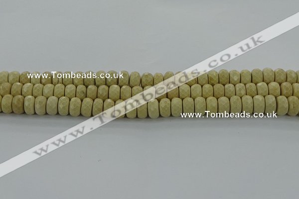 CRI222 15.5 inches 6*10mm faceted rondelle riverstone beads