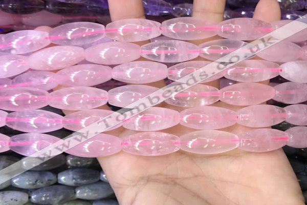 CRI300 15.5 inches 10*25mm rice rose quartz gemstone beads