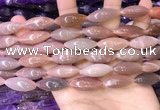 CRI304 15.5 inches 10*25mm rice moonstone beads wholesale