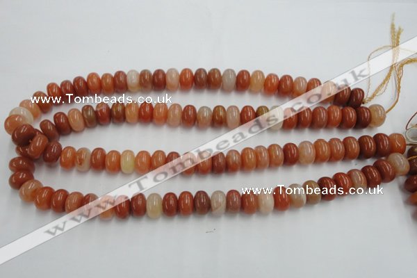 CRJ204 15 inches 7*12mm rondelle natural red jade beads