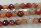 CRJ252 15.5 inches 8mm faceted round red jade gemstone beads