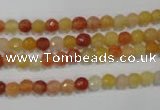 CRJ400 15.5 inches 4mm faceted round red & yellow jade beads