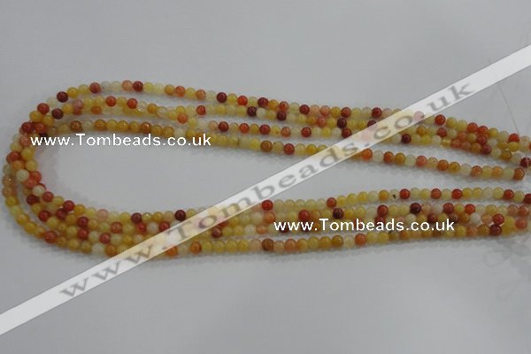 CRJ410 15.5 inches 4mm round red & yellow jade beads wholesale