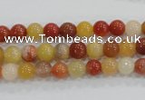 CRJ412 15.5 inches 6mm round red & yellow jade beads wholesale