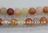 CRJ413 15.5 inches 8mm round red & yellow jade beads wholesale