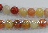 CRJ414 15.5 inches 10mm round red & yellow jade beads wholesale