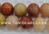 CRJ417 15.5 inches 16mm round red & yellow jade beads wholesale