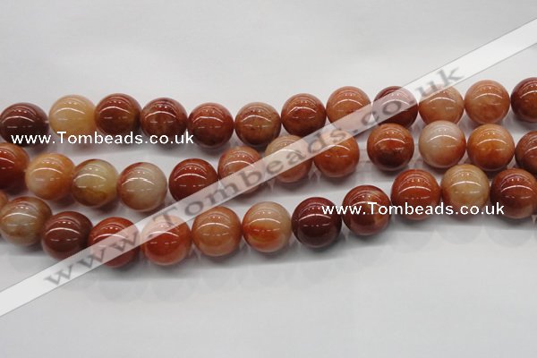 CRJ505 15.5 inches 14mm round red jade gemstone beads