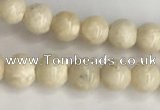 CRJ620 15.5 inches 4mmm round white fossil jasper beads wholesale