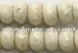 CRJ633 15.5 inches 5*8mm rondelle white fossil jasper beads wholeasle