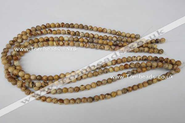 CRO09 15.5 inches 6mm round picture jasper beads wholesale