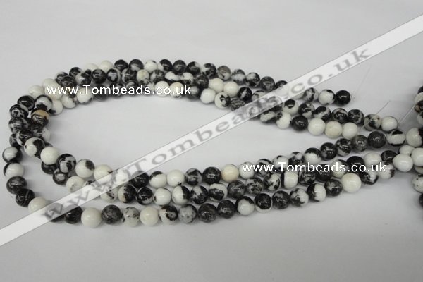 CRO100 15.5 inches 8mm round black & white jasper beads wholesale