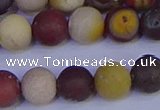 CRO1004 15.5 inches 12mm round matte mookaite gemstone beads