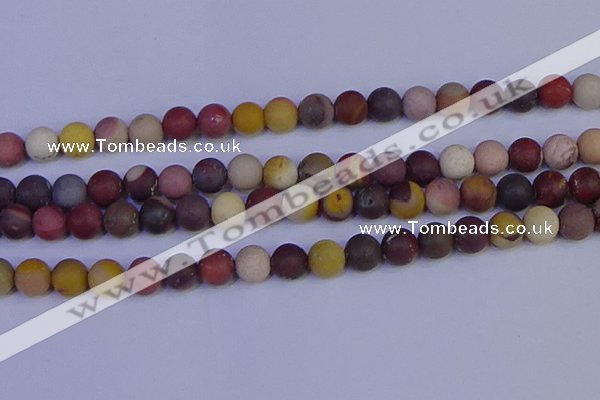 CRO1004 15.5 inches 12mm round matte mookaite gemstone beads