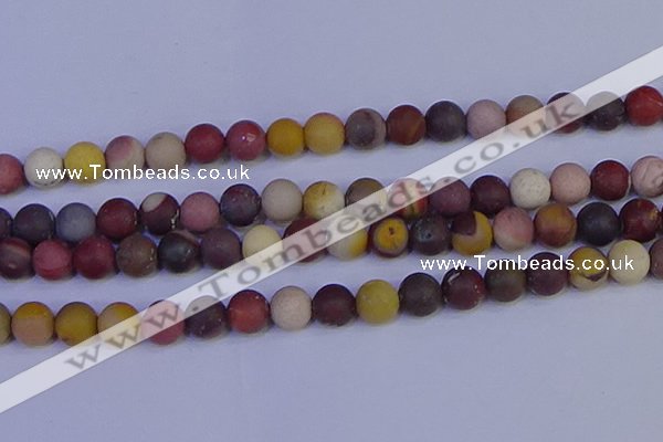 CRO1005 15.5 inches 14mm round matte mookaite gemstone beads