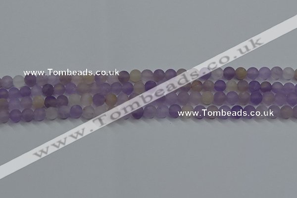 CRO1011 15.5 inches 6mm round matte amethyst gemstone beads