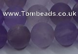 CRO1015 15.5 inches 14mm round matte amethyst gemstone beads