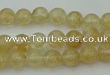 CRO1020 15.5 inches 4mm round yellow watermelon quartz beads