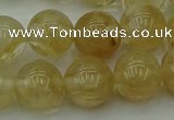 CRO1024 15.5 inches 12mm round yellow watermelon quartz beads