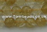 CRO1032 15.5 inches 8mm faceted round yellow watermelon quartz beads