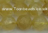 CRO1035 15.5 inches 14mm faceted round yellow watermelon quartz beads