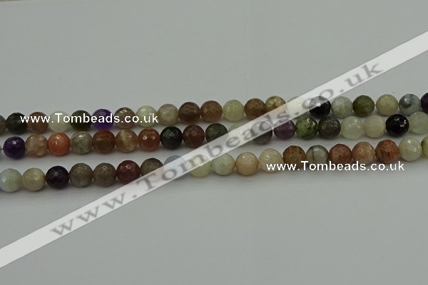 CRO1042 15.5 inches 8mm faceted round mixed gemstone beads