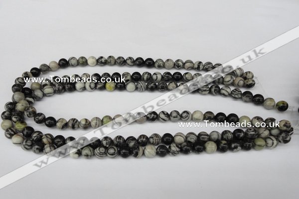 CRO105 15.5 inches 8mm round black water jasper beads wholesale