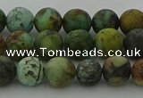 CRO1052 15.5 inches 8mm round matte African turquoise beads