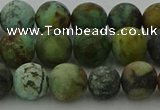 CRO1053 15.5 inches 10mm round matte African turquoise beads