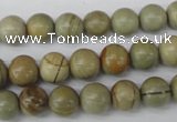 CRO106 15.5 inches 8mm round silver leaf jasper beads wholesale