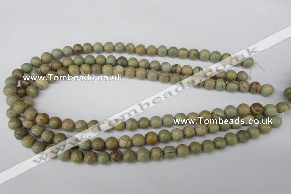 CRO106 15.5 inches 8mm round silver leaf jasper beads wholesale