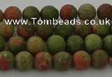 CRO1061 15.5 inches 6mm round matte unakite beads wholesale