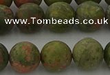 CRO1064 15.5 inches 12mm round matte unakite beads wholesale