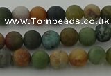 CRO1081 15.5 inches 6mm round matte Indian agate beads wholesale