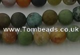 CRO1082 15.5 inches 8mm round matte Indian agate beads wholesale