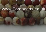 CRO1091 15.5 inches 6mm round matte laguna lace agate beads