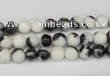 CRO11 15.5 inches 6mm round black & white jasper beads wholesale