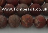 CRO1103 15.5 inches 10mm round matte pomegranate jasper beads